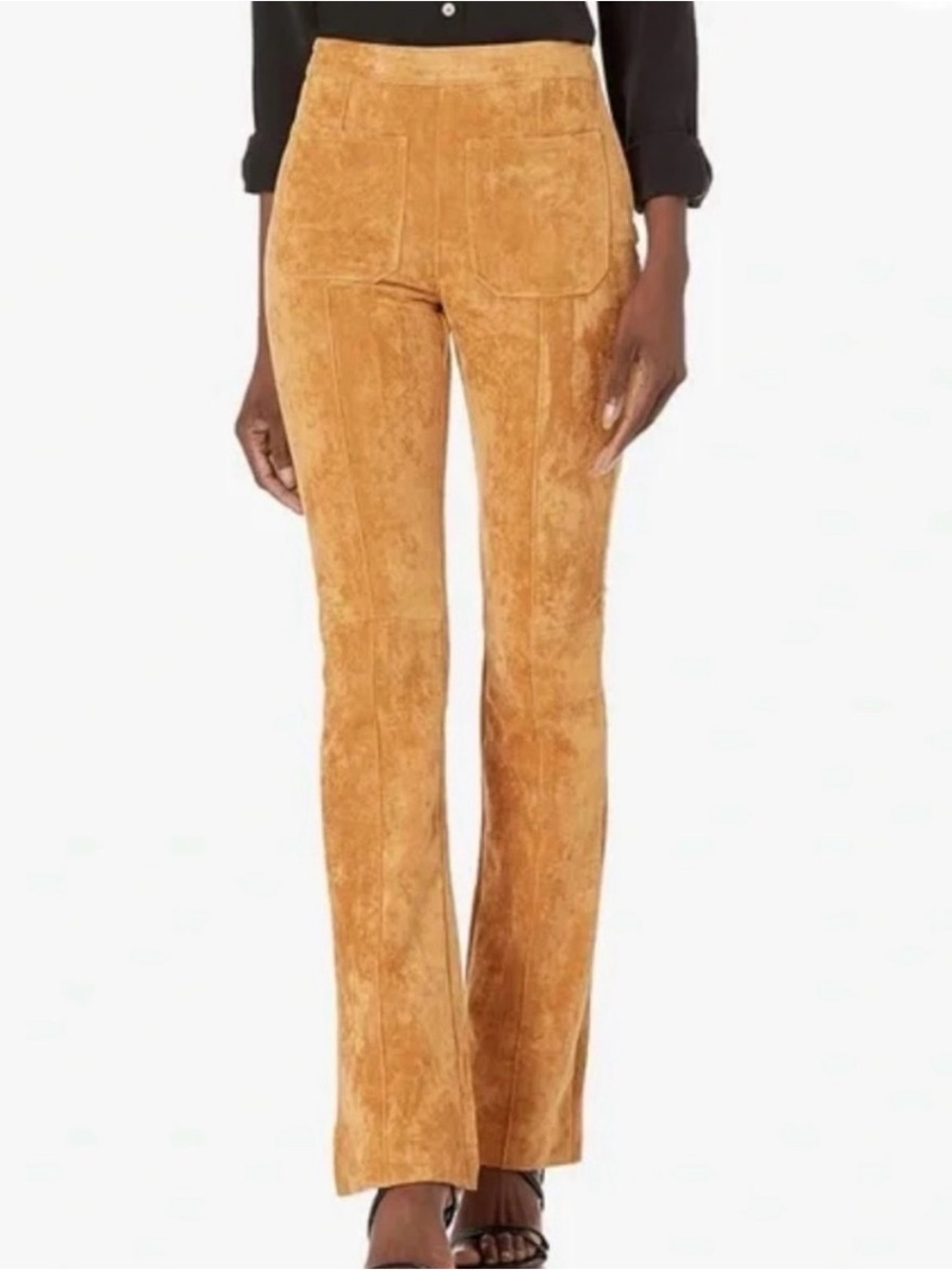 Blank NYC Faux Suede Patch Pocket Mini Bootcut Pants Sz 25